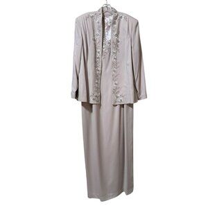 Nite Lite Women Size 20‎ 2 Piece Formal Dress Blazer Set Embellished Classic VTG